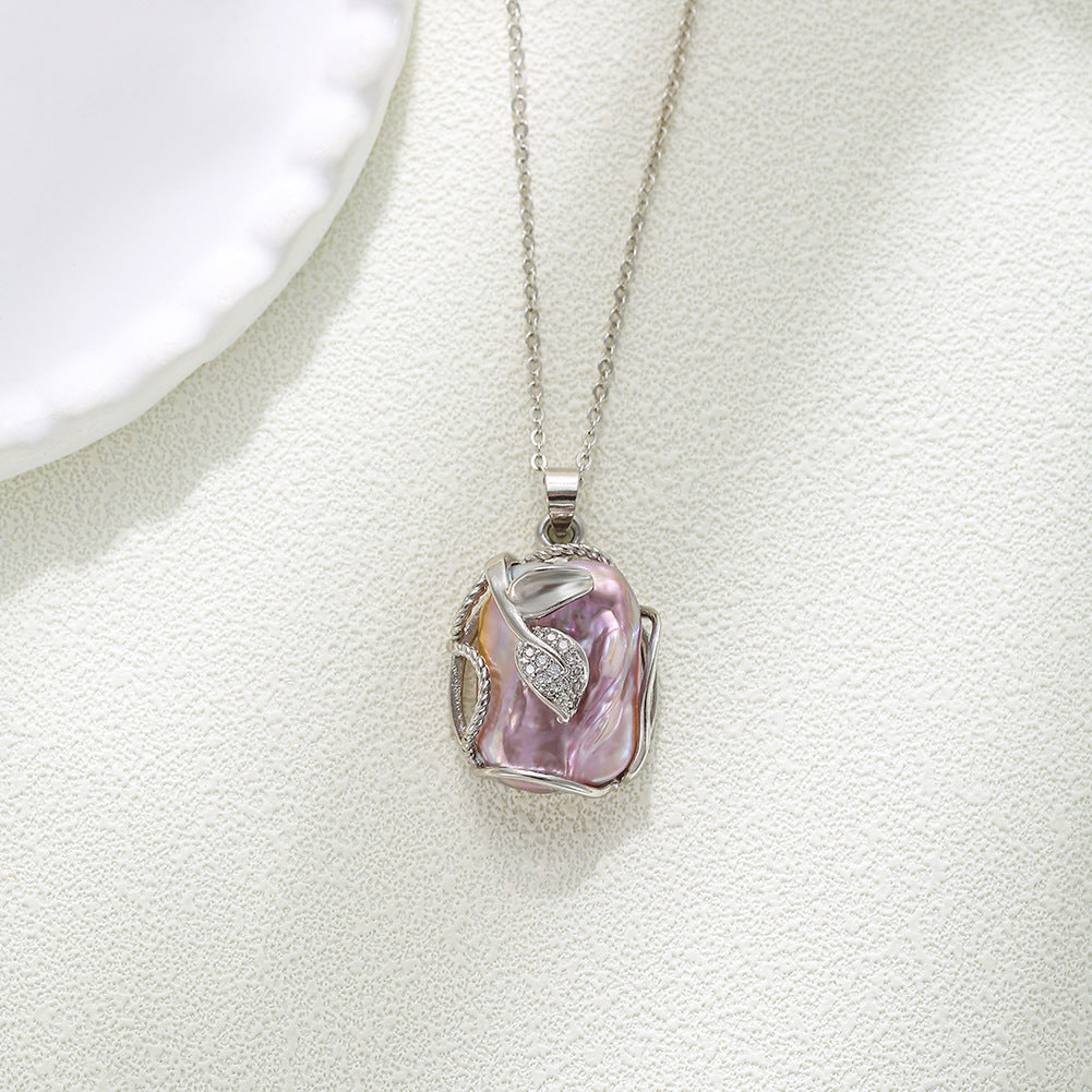 Baroque Freshwater Pearl Pendant Necklace – Gold Clavicle Chain for Women | Elegant Handmade Jewelry by Get1gold