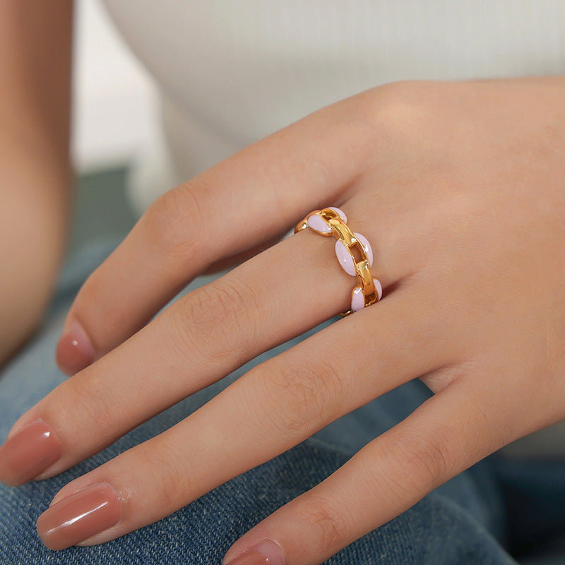 Personalized Geometric Drip Ring – Gold-Plated Titanium Steel Cold Style Statement Ring | Get1gold