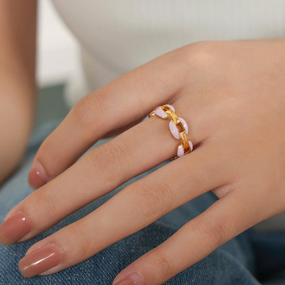 Personalized Geometric Drip Ring – Gold-Plated Titanium Steel Cold Style Statement Ring | Get1gold