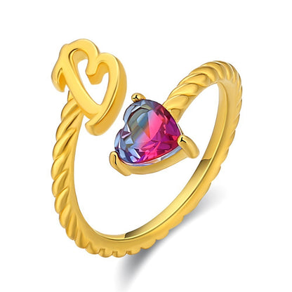 Love Letter Heart-Shaped Ring – Creative Fashion Statement Jewelry for Women | Get1gold
