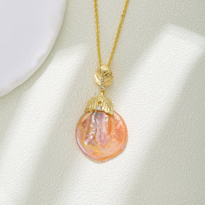 Baroque Freshwater Pearl Pendant Necklace – Gold Clavicle Chain for Women | Elegant Handmade Jewelry by Get1gold