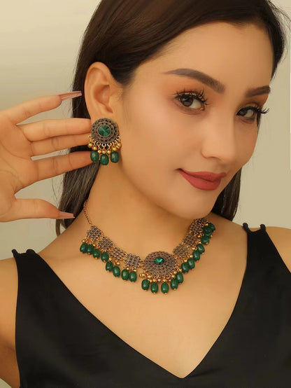 Retro Indian Style Necklace & Earring Set – Vintage Boho Jewelry for Women | Get1gold