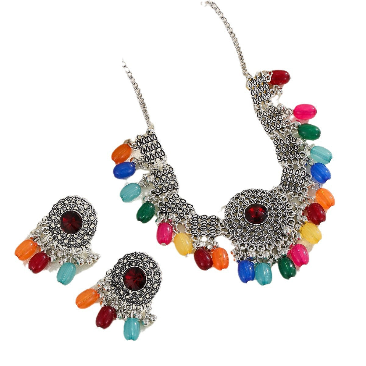Retro Indian Style Necklace & Earring Set – Vintage Boho Jewelry for Women | Get1gold