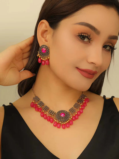 Retro Indian Style Necklace & Earring Set – Vintage Boho Jewelry for Women | Get1gold