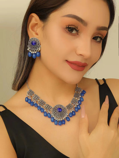 Retro Indian Style Necklace & Earring Set – Vintage Boho Jewelry for Women | Get1gold