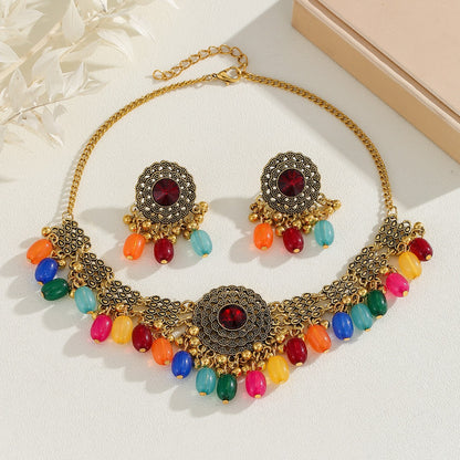 Retro Indian Style Necklace & Earring Set – Vintage Boho Jewelry for Women | Get1gold