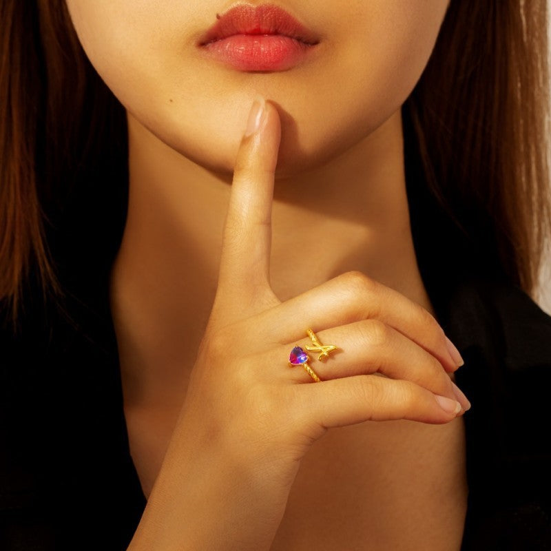 Love Letter Heart-Shaped Ring – Creative Fashion Statement Jewelry for Women | Get1gold