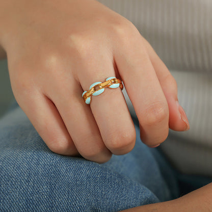 Personalized Geometric Drip Ring – Gold-Plated Titanium Steel Cold Style Statement Ring | Get1gold